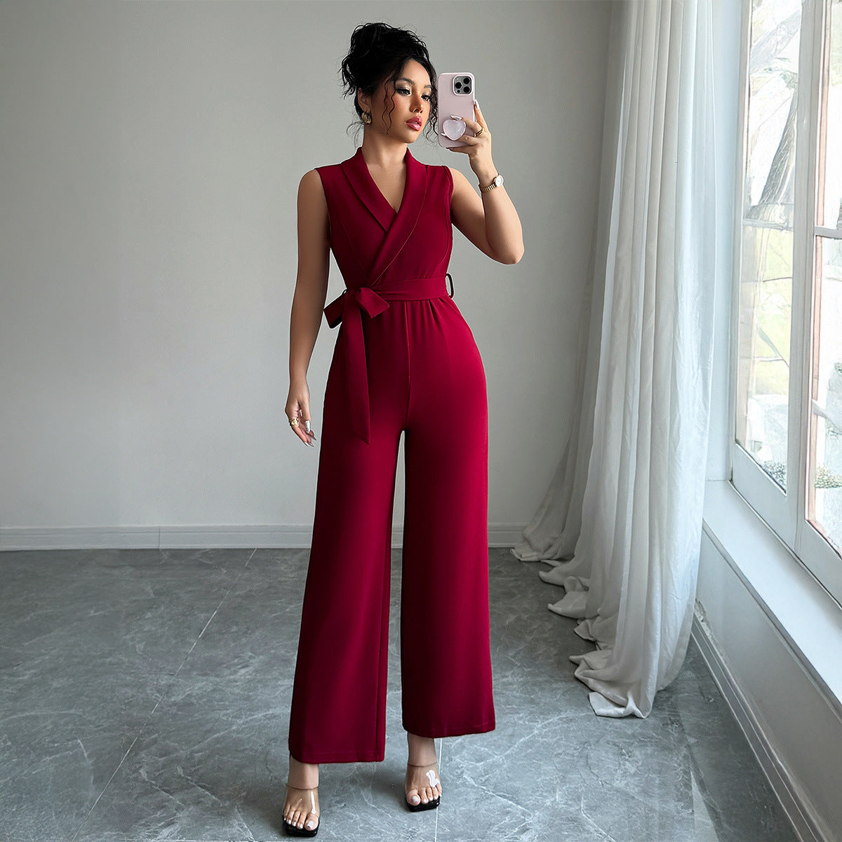 Eleganter Damen-Jumpsuit im Wickeldesign, weit geschnitten (berg-feldt)