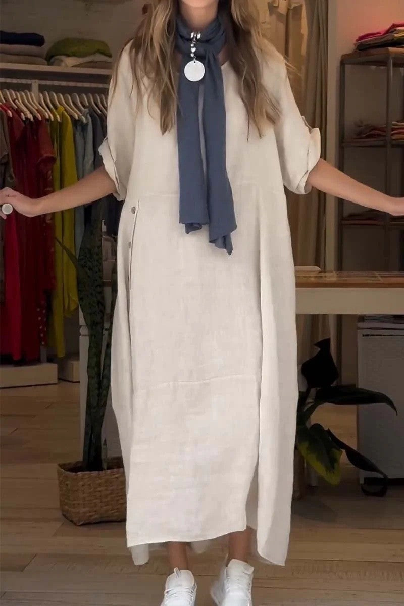 Robe longue légère pour femme avec poches et manches retroussables berg-feldt