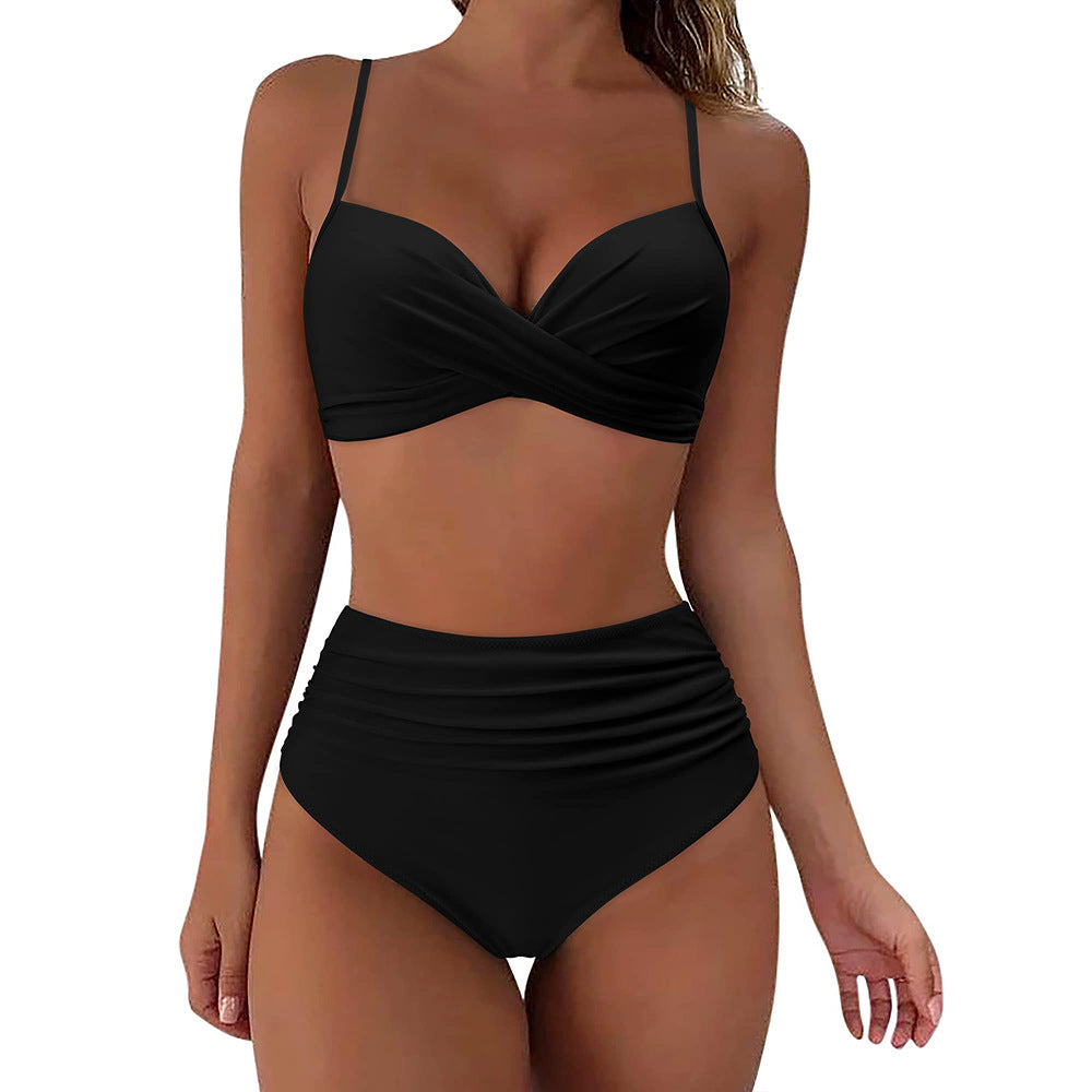 Ensemble de bikini taille haute et imprimé cache-cœur Berg-Feldt pour femme
