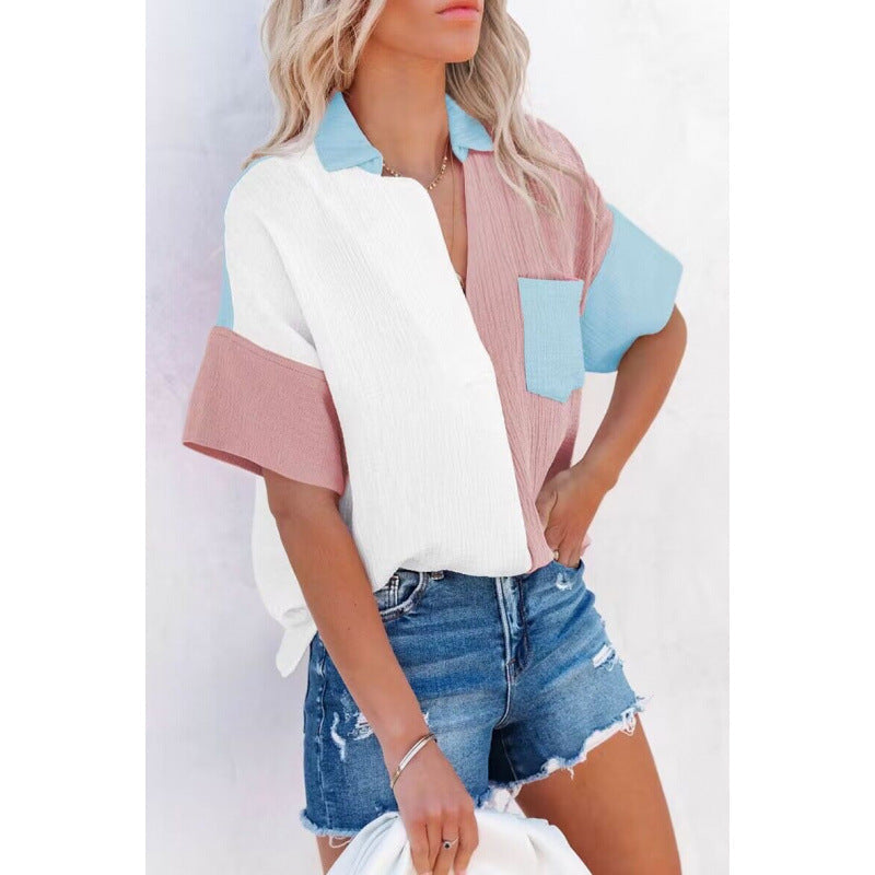 Berg-Feldt Blouse boutonnée color block grande taille pour femme