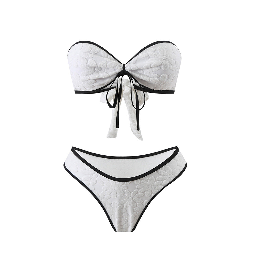 Haut de bikini fleuri avec nœud décoratif Berg-Feldt pour femme
