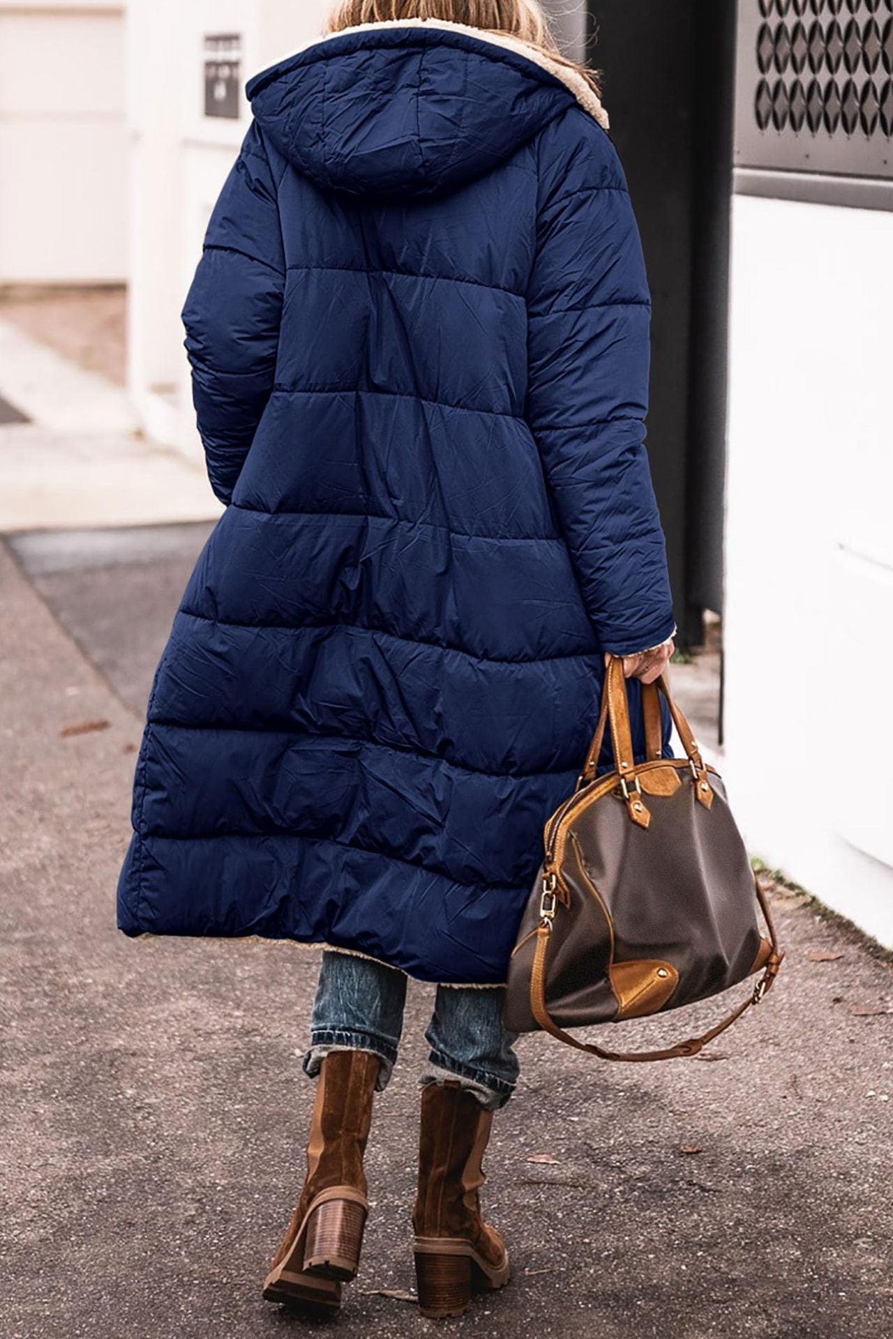 Berg-Feldt Women's Long Lined Winter Jacket with Hood and Stylish Cut