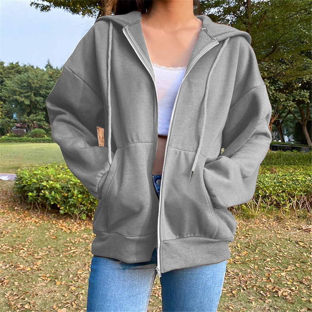 Cardigan décontracté zippé à capuche pour femme berg-feldt