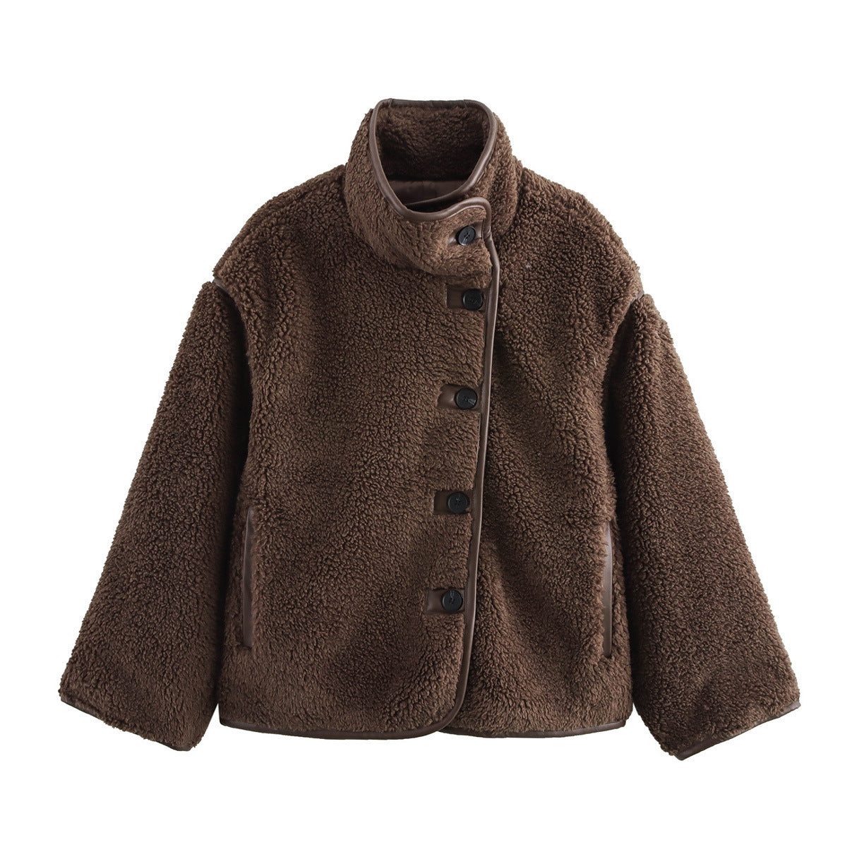 Veste polaire douillette pour femme avec col montant et détails de boutons décoratifs Berg-Feldt