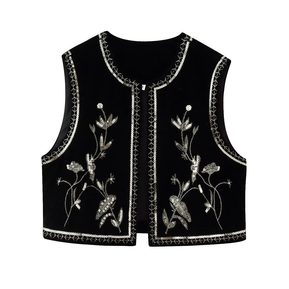 Women's Embroidered Velvet Vest berg-feldt