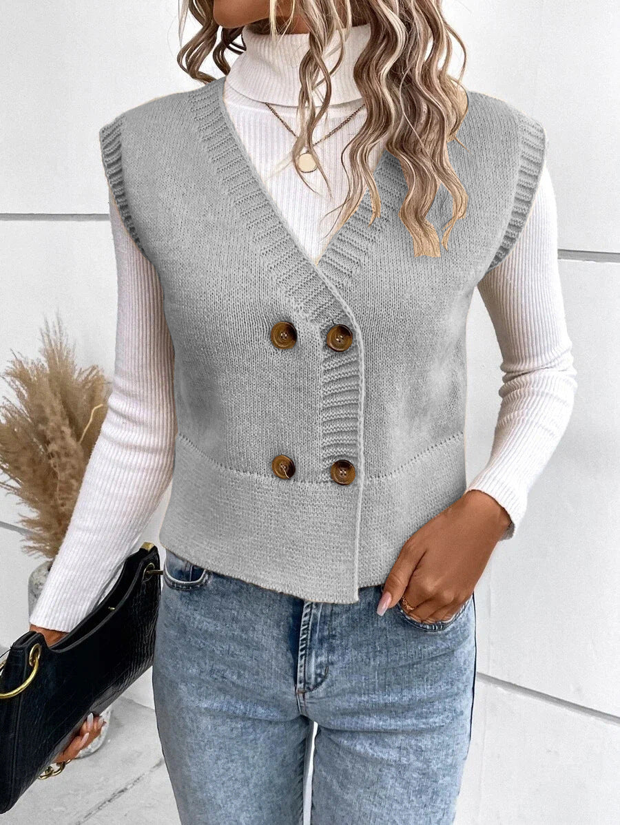 Cardigan en maille double boutonnage avec col en V élégant Berg-Feldt
