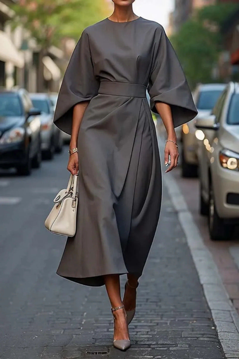 Robe longue élégante pour femme avec manches ballon et coupe ajustée Berg-Feldt