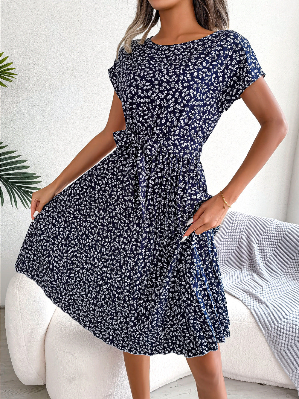 Robe à fleurs avec ceinture de berg-feldt pour femme