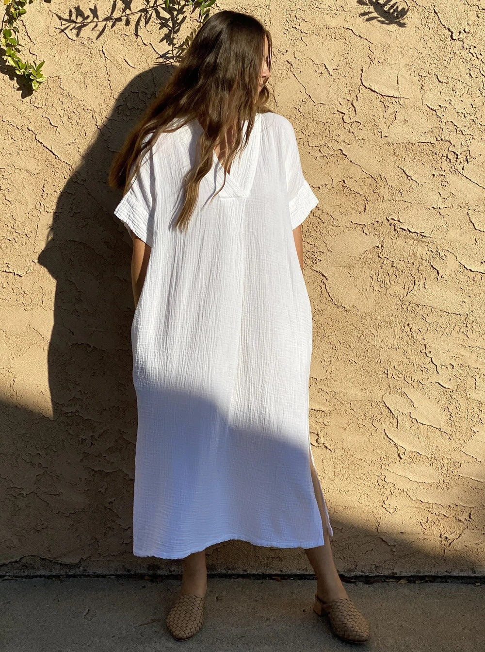 Robe longue en mousseline légère avec fentes latérales pour femme de berg-feldt