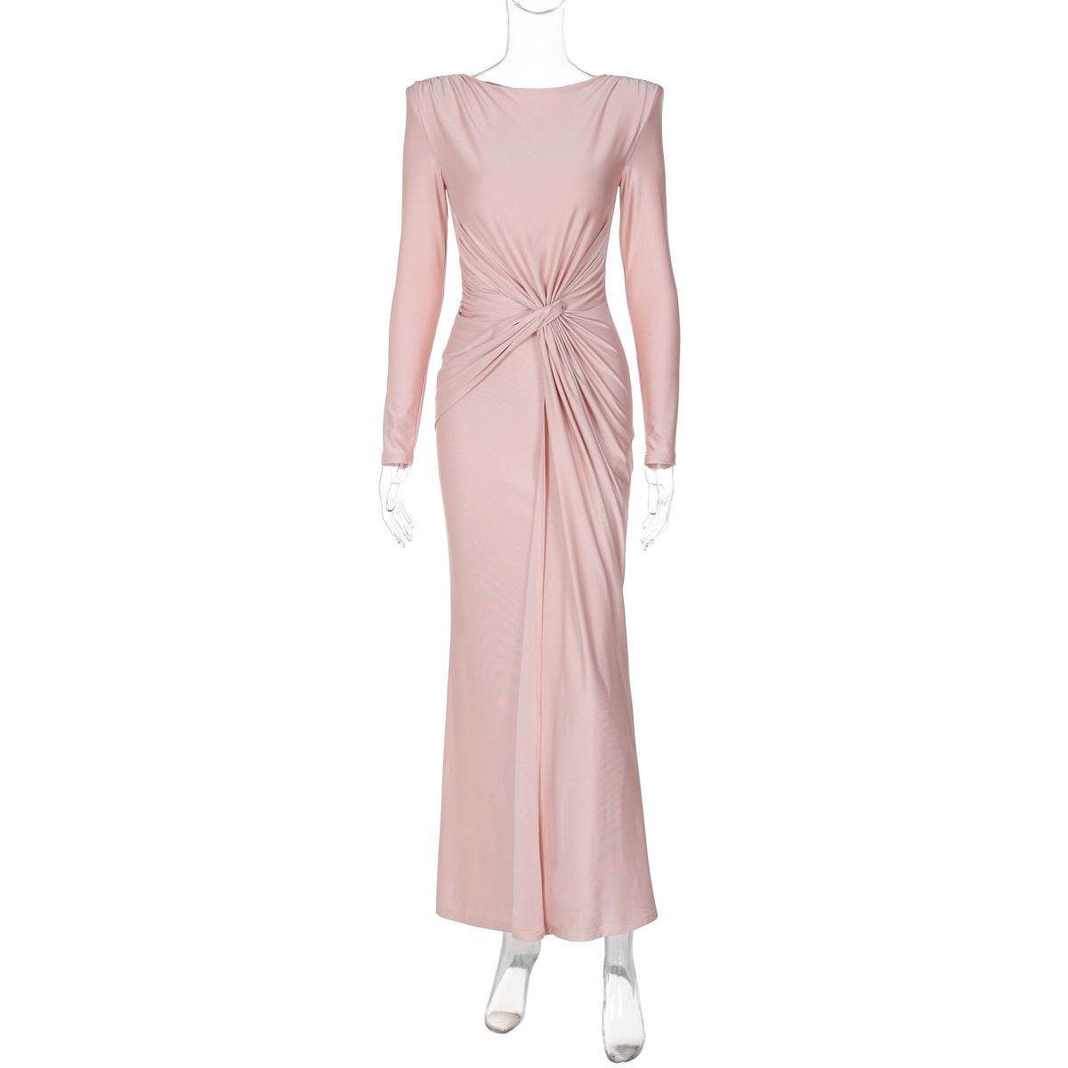 Robe longue élégante pour femme avec design portefeuille sophistiqué et manches longues par berg-feldt