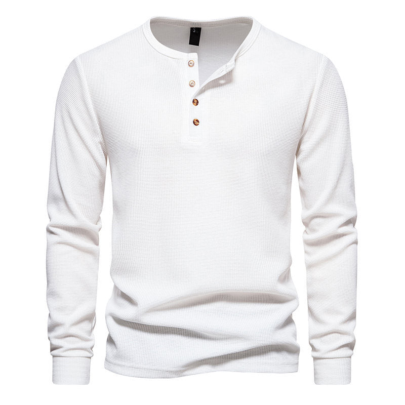 Herren Langarmshirt mit Knopfleiste und strukturiertem Design Berg-Feldt