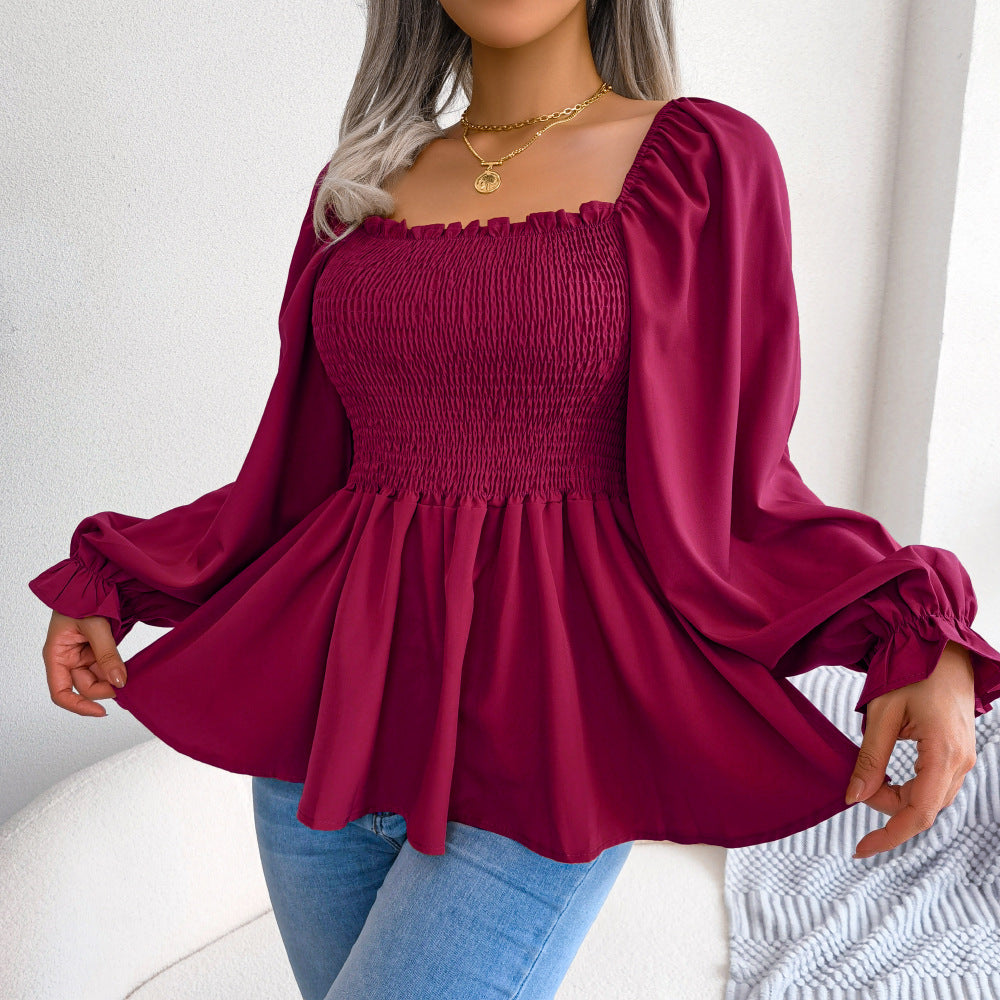 Blouse pour femme avec buste froncé et manches bouffantes par berg-feldt