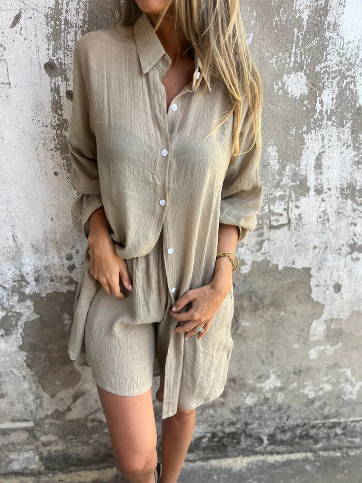 Chemise longue femme avec boutonnage intégral et coupe décontractée Berg-Feldt
