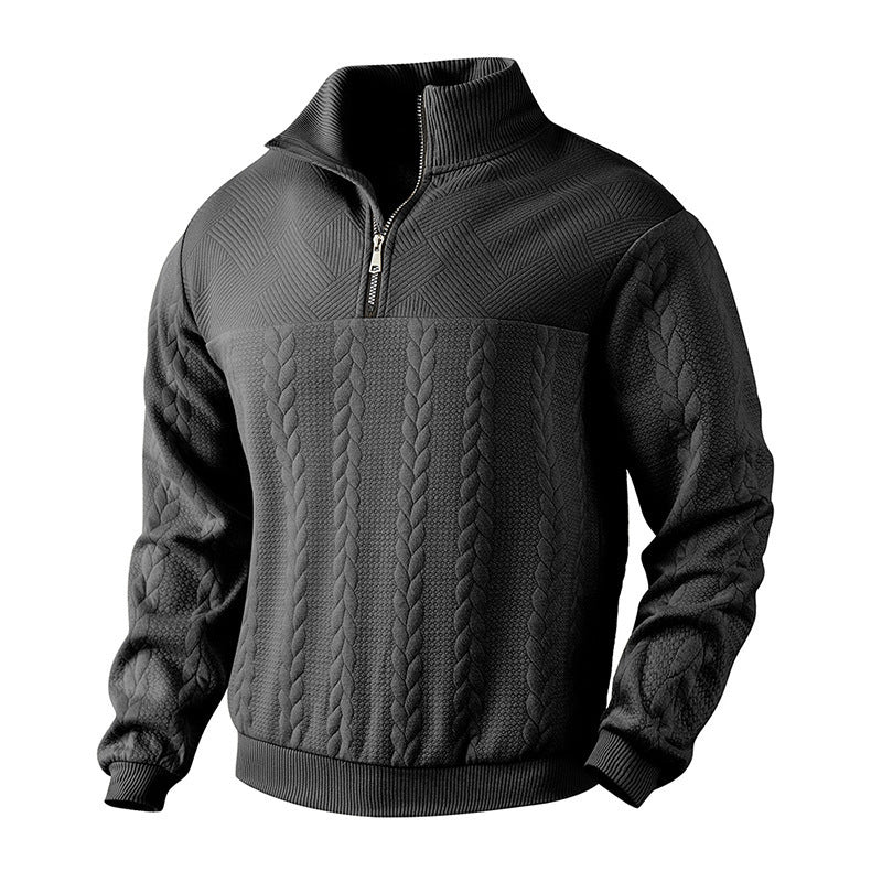 Herren Strickpullover mit modernem Stehkragen und praktischem Reißverschluss Berg-Feldt