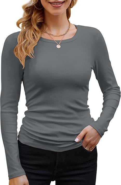 T-shirt à manches longues près du corps en fine maille côtelée pour femme de berg-feldt