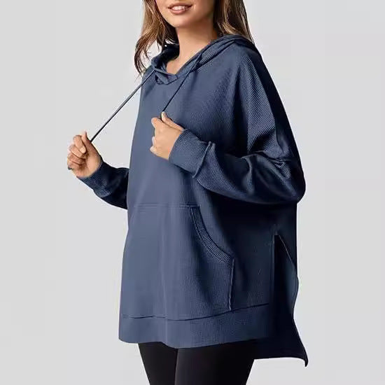 Grand sweat à capuche pour femme avec poches et matière structurée de qualité supérieure de berg-feldt