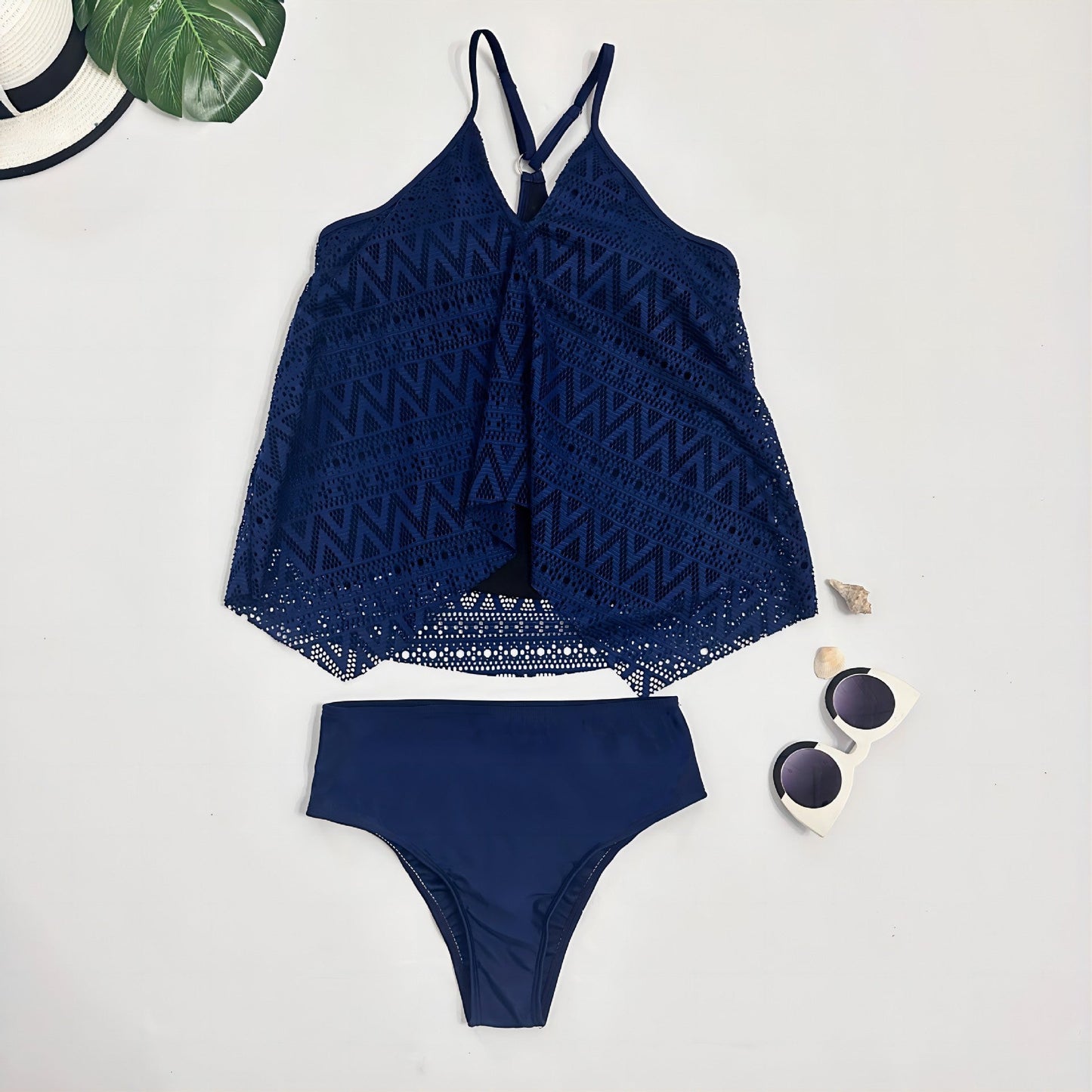 Ensemble Tankini femme Berg-Feldt : haut aérien et bas taille haute