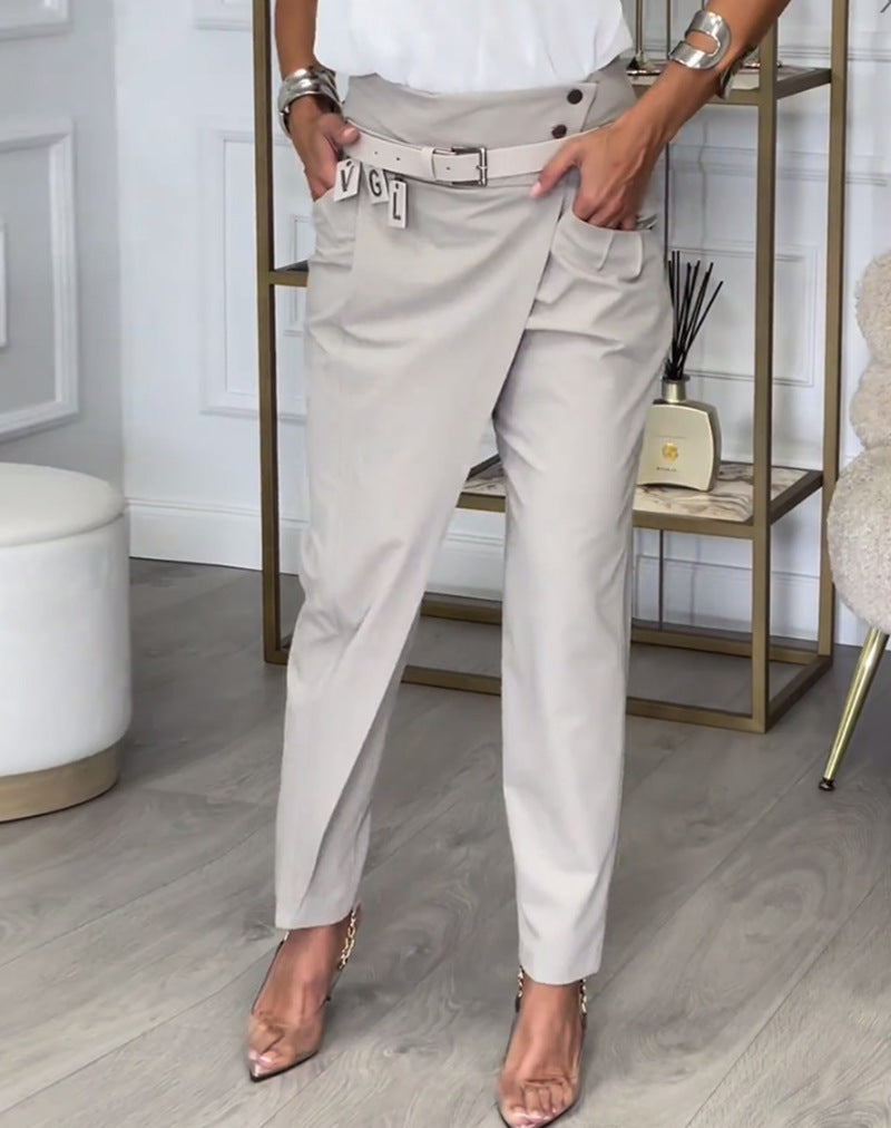 Elegante Damenhose mit raffinierter Drapierung und seitlichem Schlitz von berg-feldt