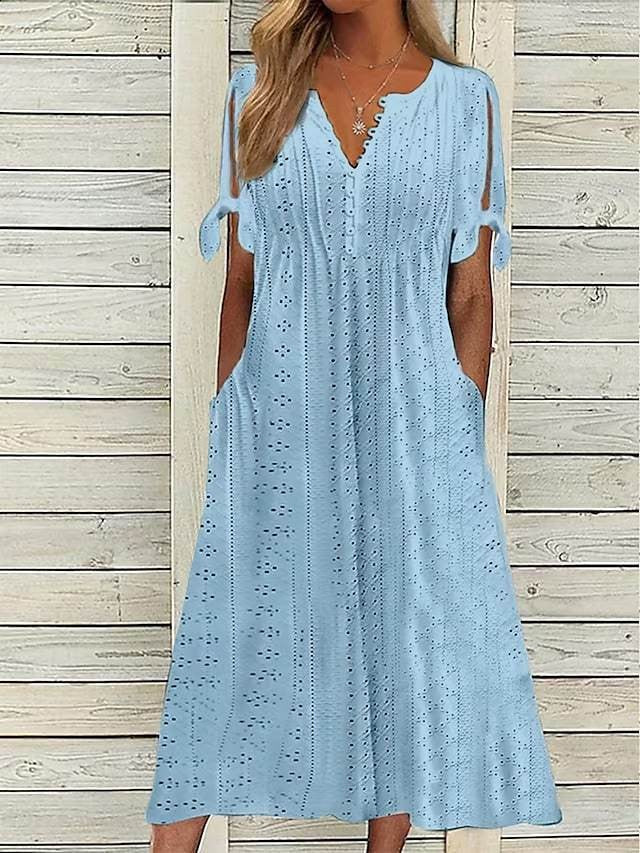 Berg-Feldt Robe longue pour femmes avec design découpé et poches