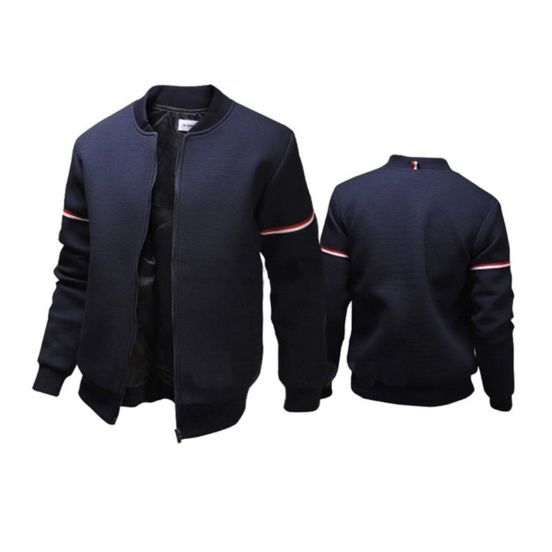 Veste zippée sportive pour homme avec surface texturée et rayures contrastées Berg-Feldt