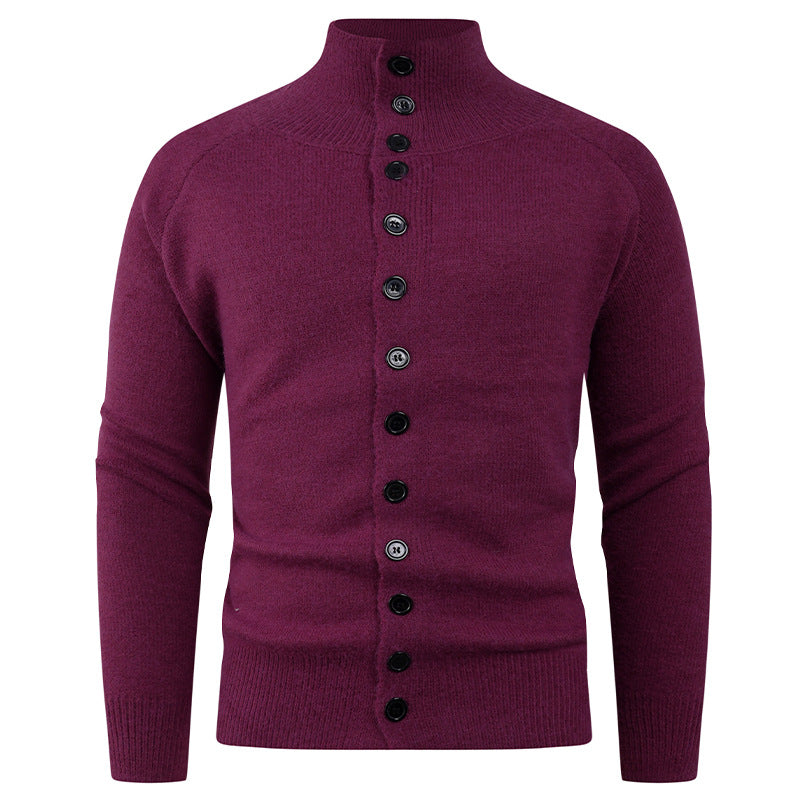 Herren Strickjacke mit modernem Stehkragen und Knopfverschluss Berg-Feldt
