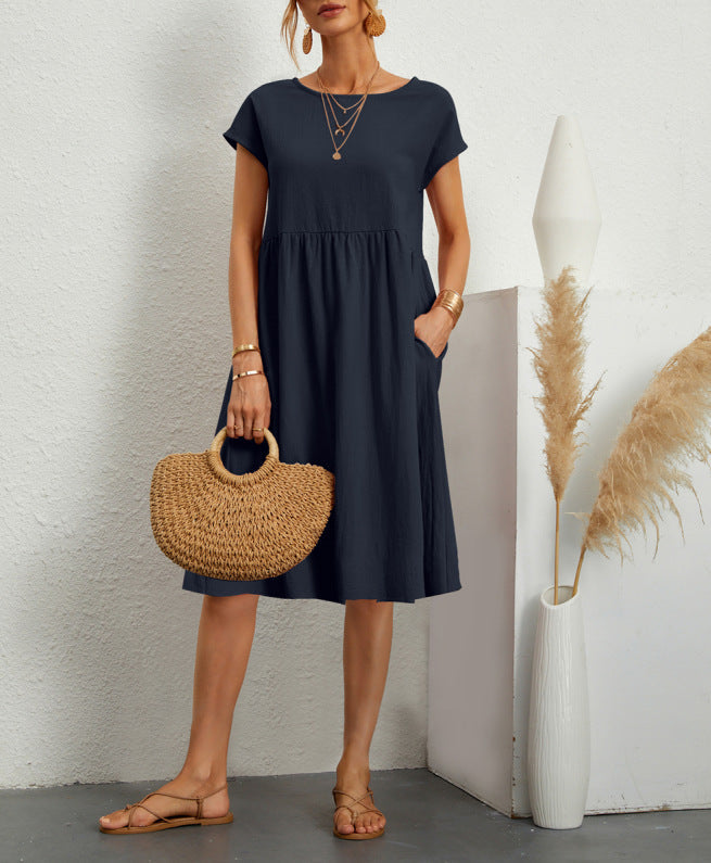 Robe midi femme Berg-Feldt : coupe aérienne et décorative, avec poches