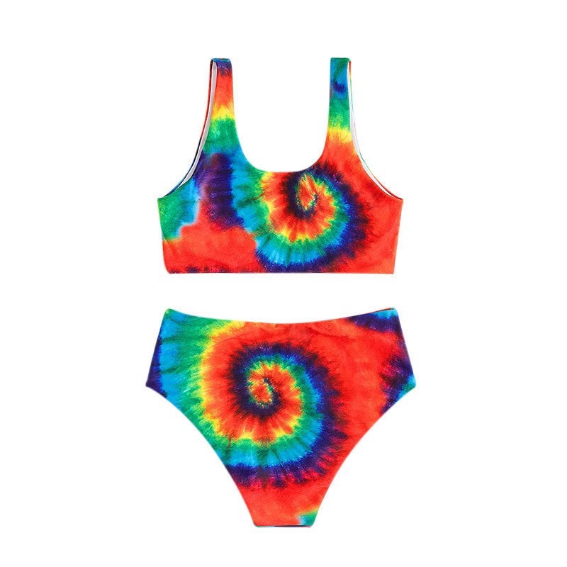Ensemble bikini pour femme avec motif spirale coloré et taille haute par berg-feldt