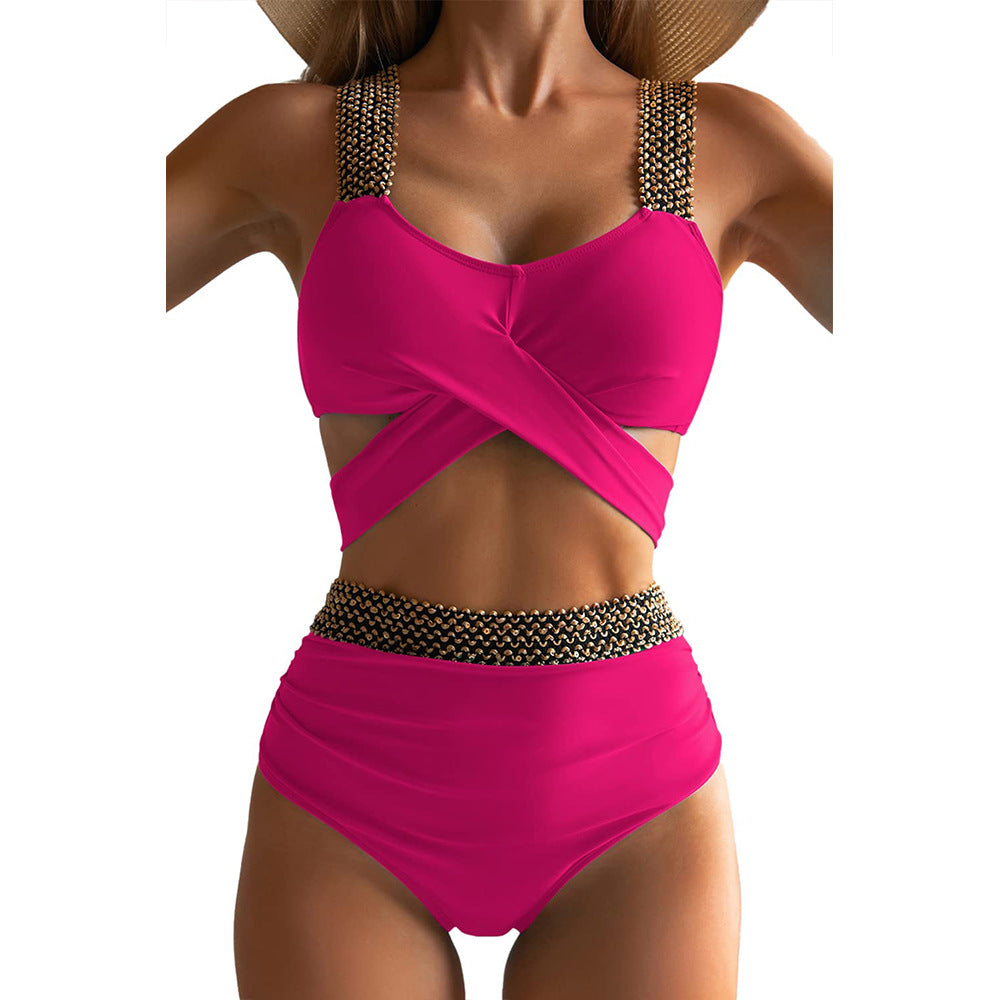 Ensemble de bikini pour femme avec coupe haute sur la jambe, bretelles croisées tendance et détails élégants de berg-feldt