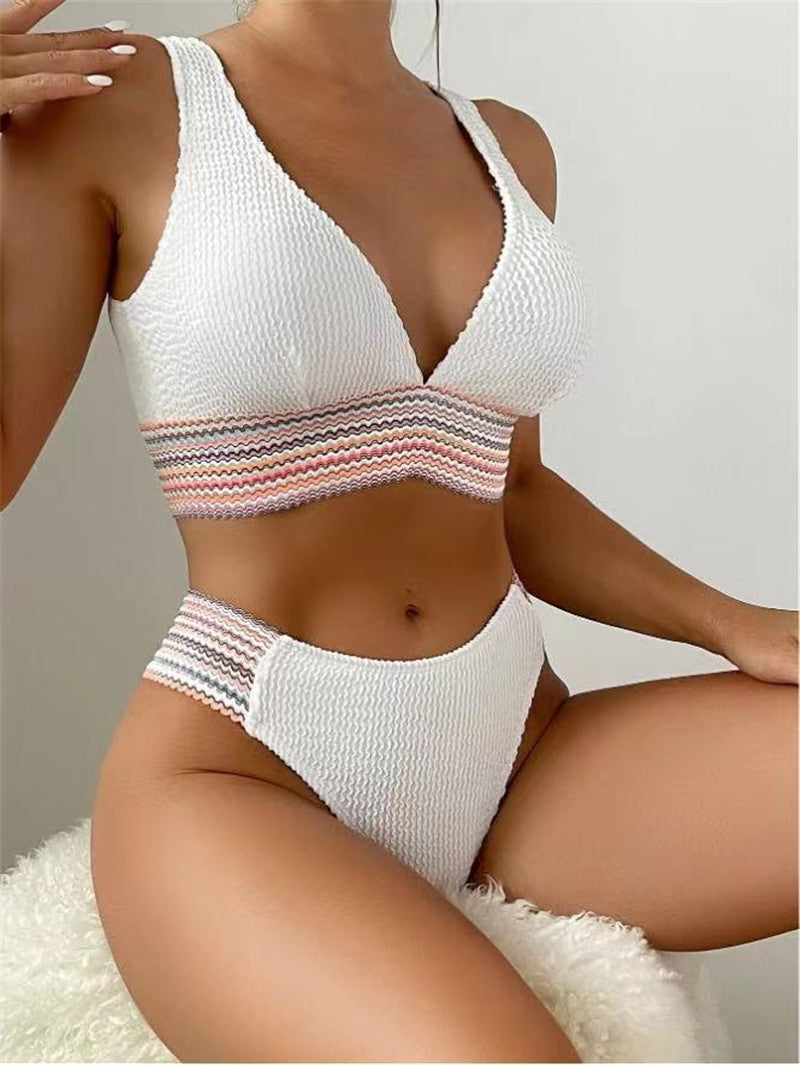 Ensemble de bain raffiné pour femme de berg-feldt, en V et taille haute