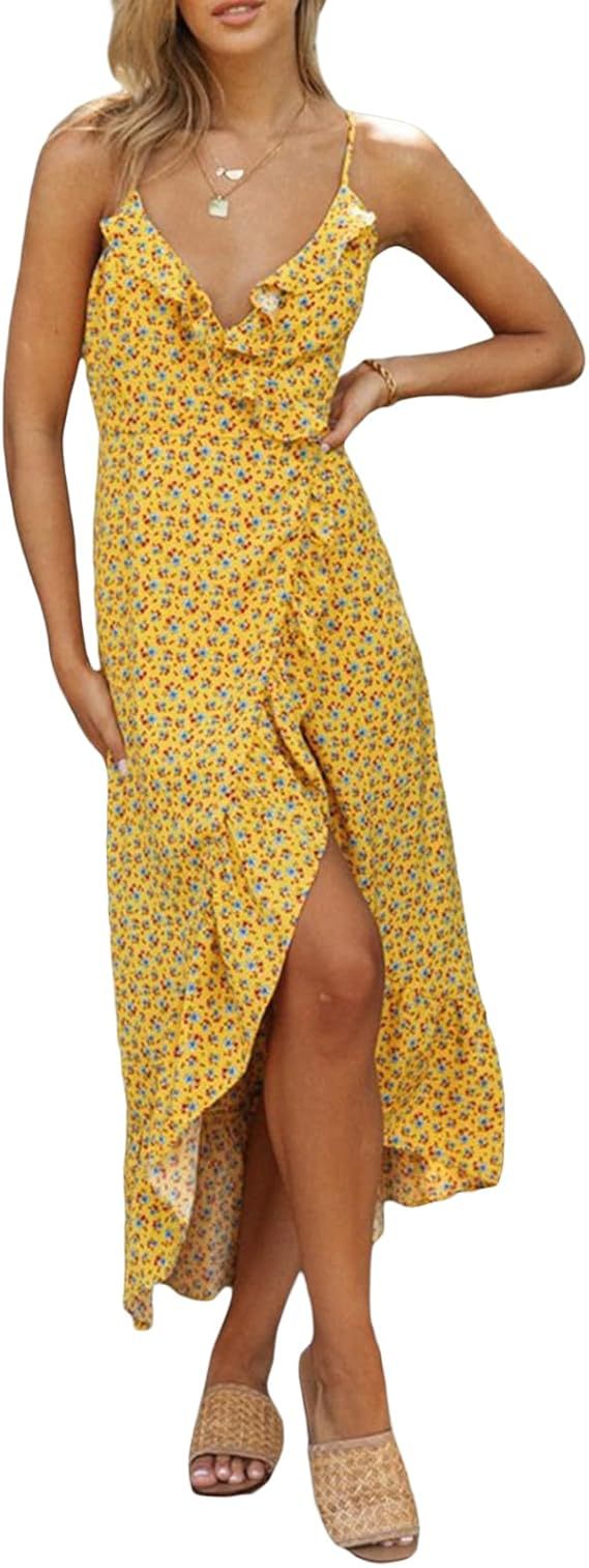 Robe longue fleurie à volants pour femme berg-feldt