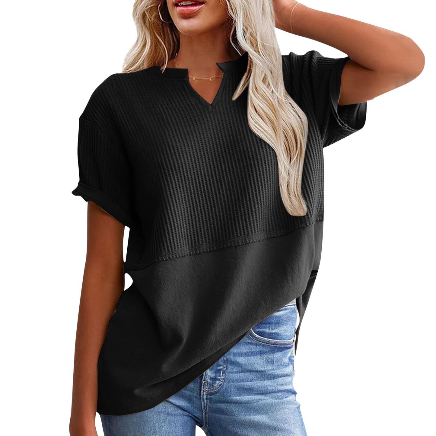 T-shirt décontracté pour femme avec col en V berg-feldt