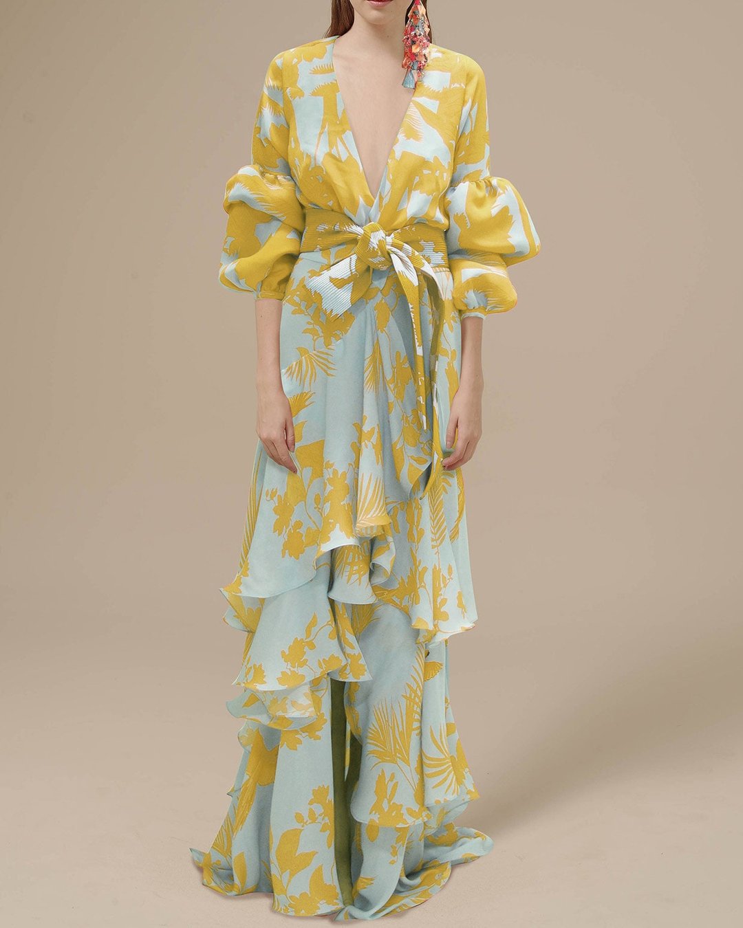 Marie : Robe festive en mousseline imprimée