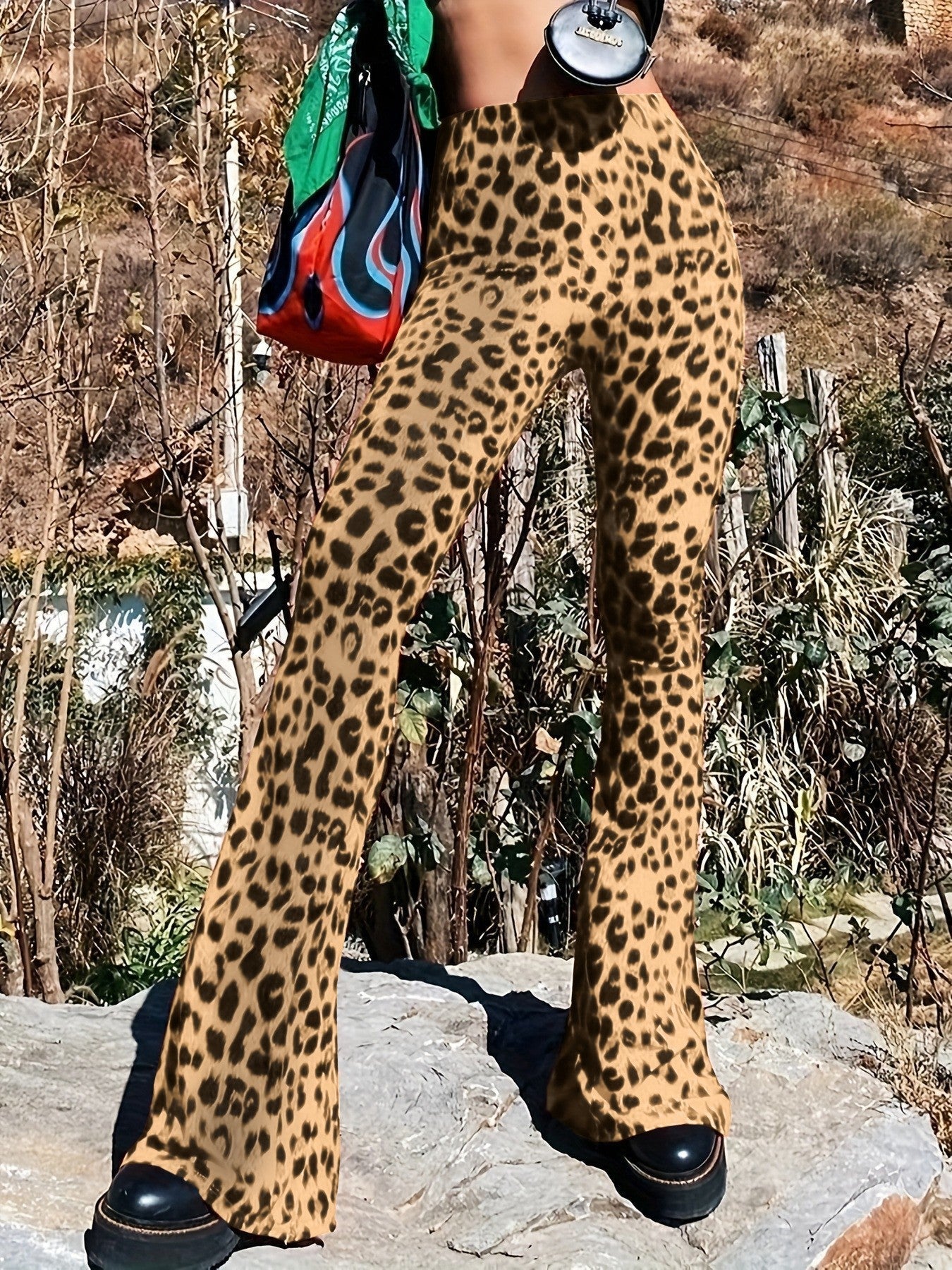 Legging évasé pour femme avec motif léopard tendance Berg-Feldt