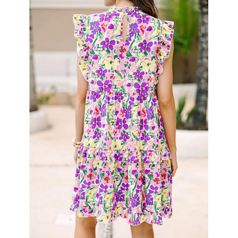 Robe d'été Berg-Feldt de Mme Rüsch à motif floral et encolure goutte d'eau