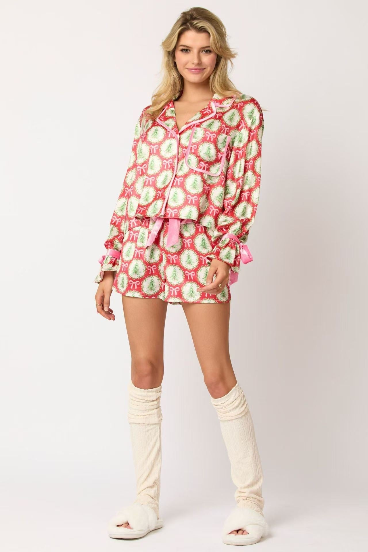 Berg-Feldt Pyjama fleuri pour femme avec volants