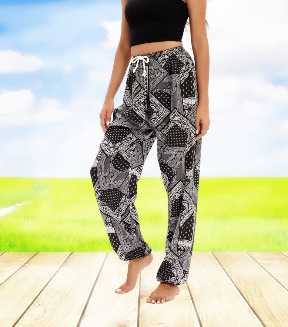 Berg-Feldt Pantalon de Loungewear Femme, Coupe Décontractée, Imprimé