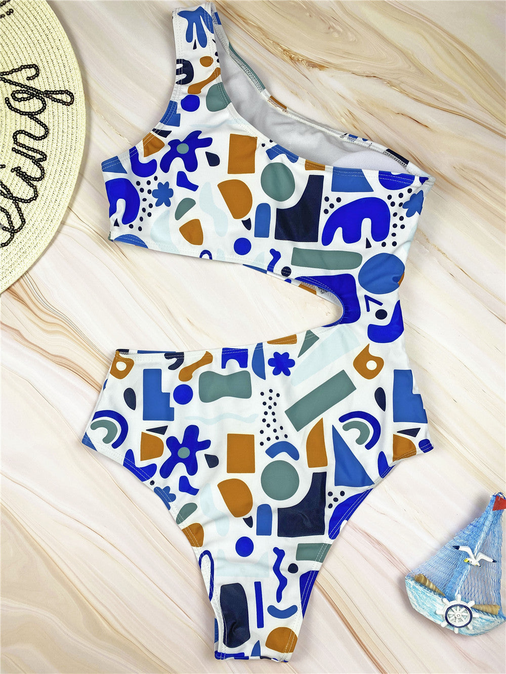 Maillot de bain bikini asymétrique Berg-Feldt pour femme avec découpes