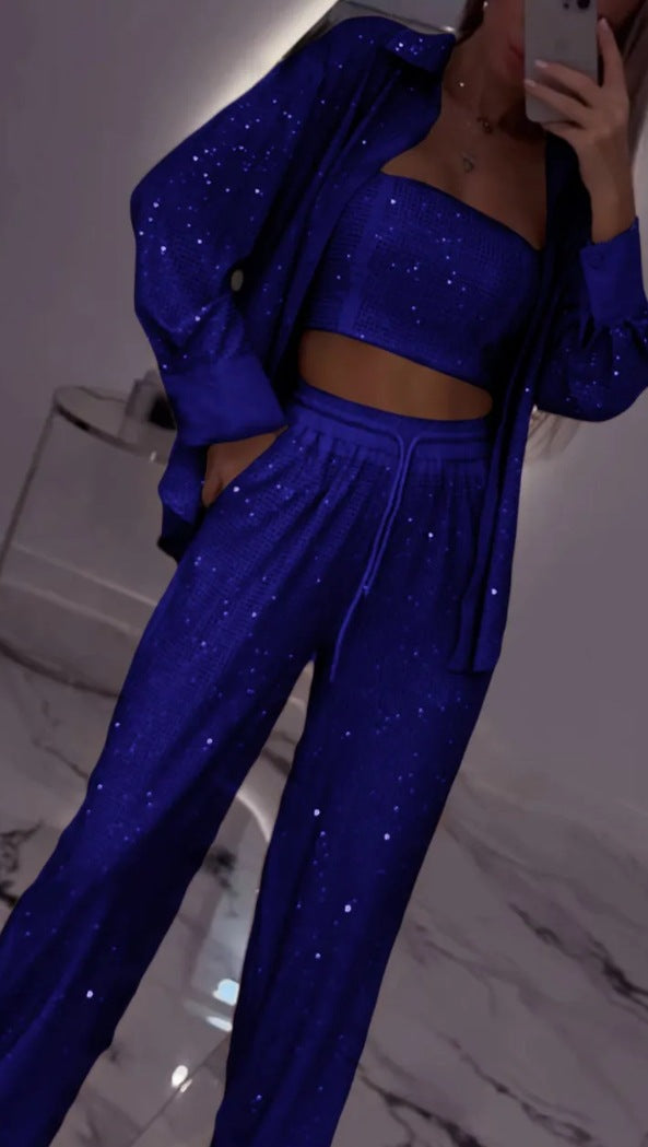 Loungewear Set for Women: Glittery Top & Elastic Trousers by berg-feldt