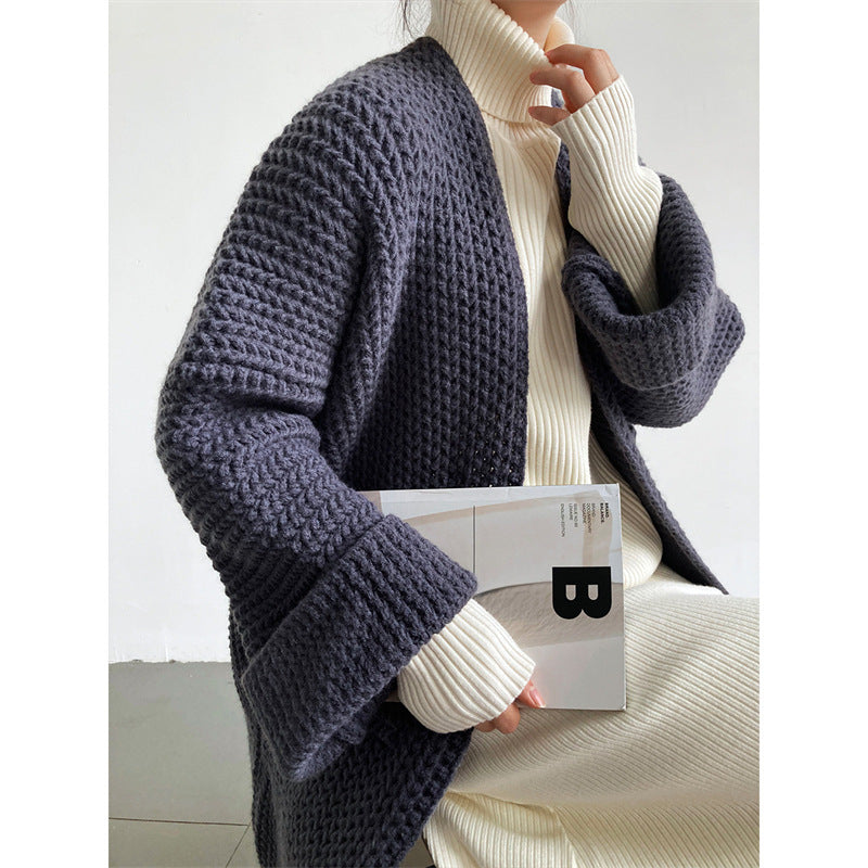 Cardigan long femme avec poches pratiques et motif tressé tendance Berg-Feldt