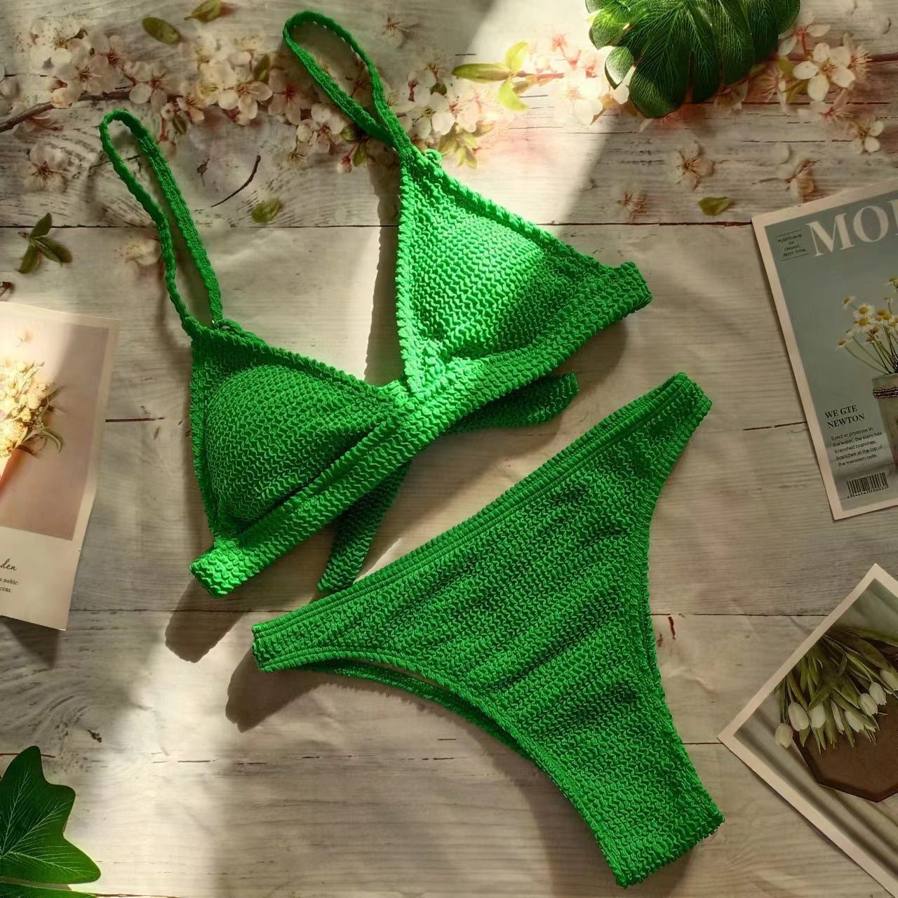 Berg-feldt Bralette de bikini pour femme à nœud texturé