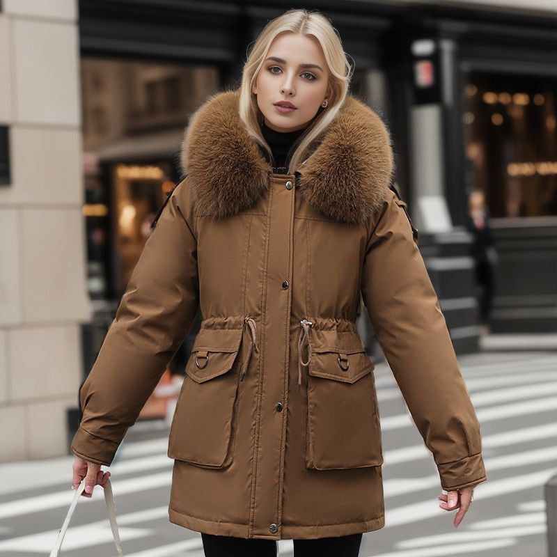 Damen warme Winterjacke mit abnehmbarem Pelzkragen Berg-Feldt