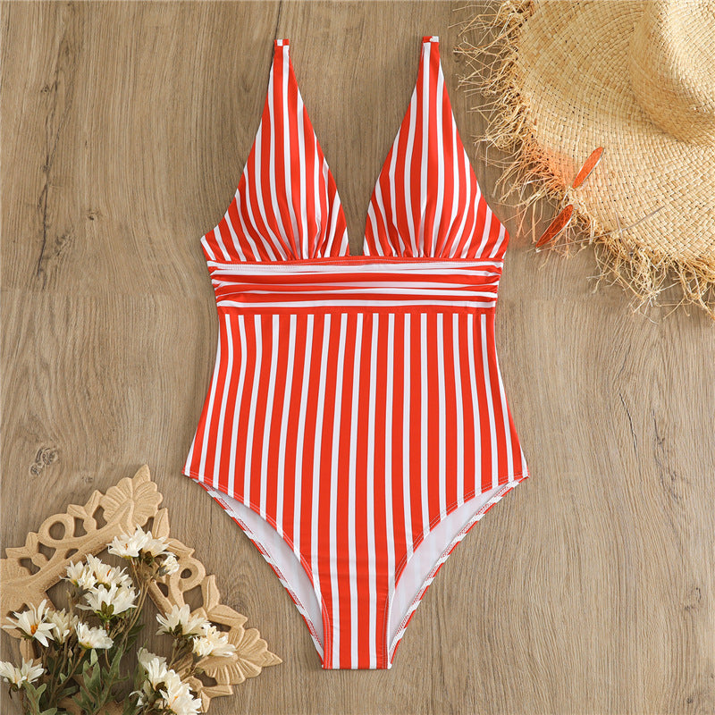 Maillot de bain rayé échancré berg-feldt pour femme