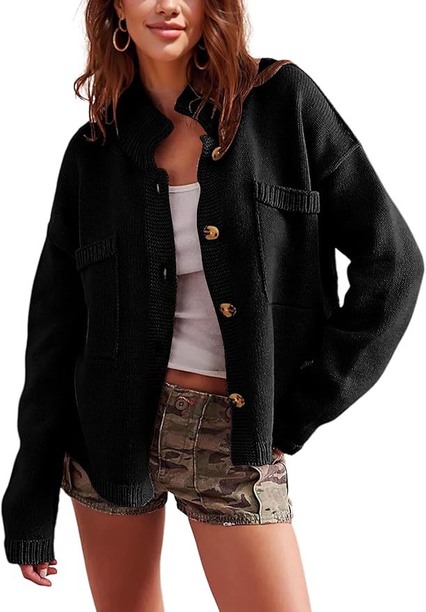 Stylishe Damen Strickjacke mit Taschen und Stehkragen von berg-feldt