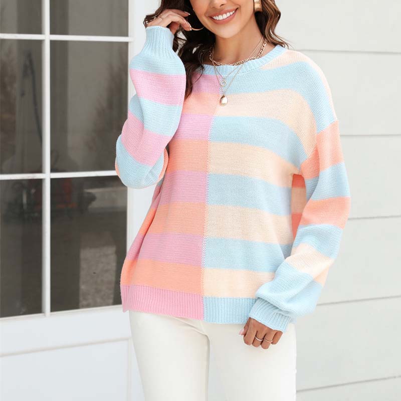 Berg-Feldt | Farbiger Gestreifter Strickpullover Mit Stil