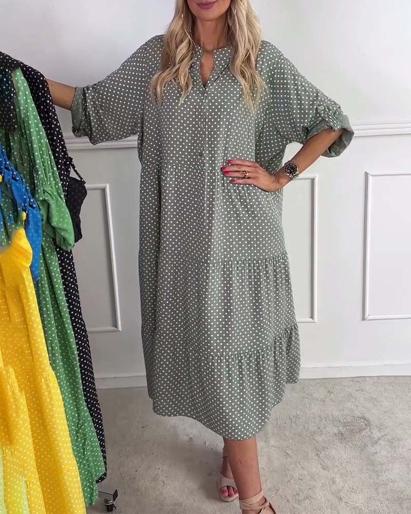 Robe longue légère à pois et à volants de berg-feldt pour femme