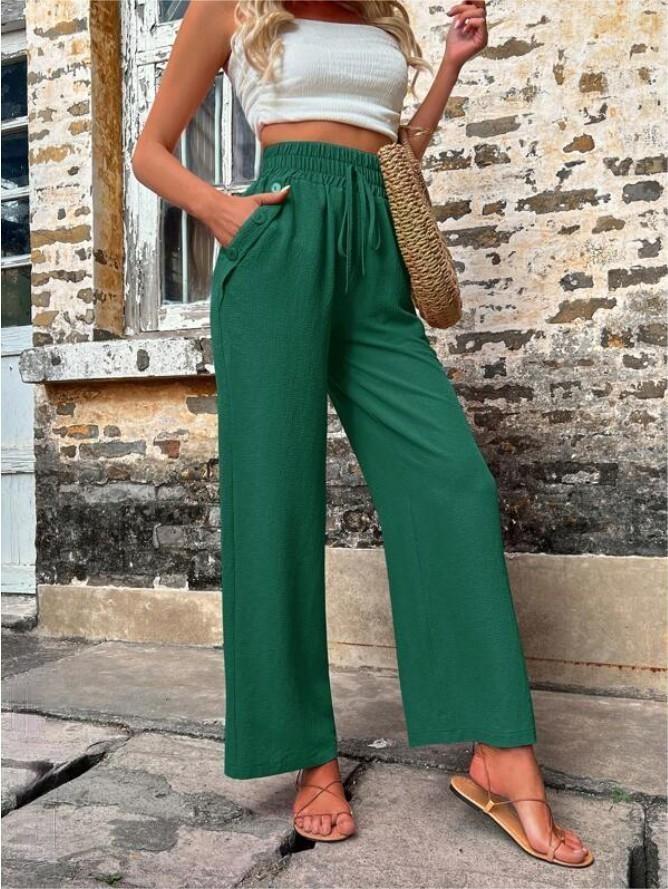 Damen Elegant Casual-Hosen mit Elastischer Bund und Seiten-Taschen Berg-Feldt