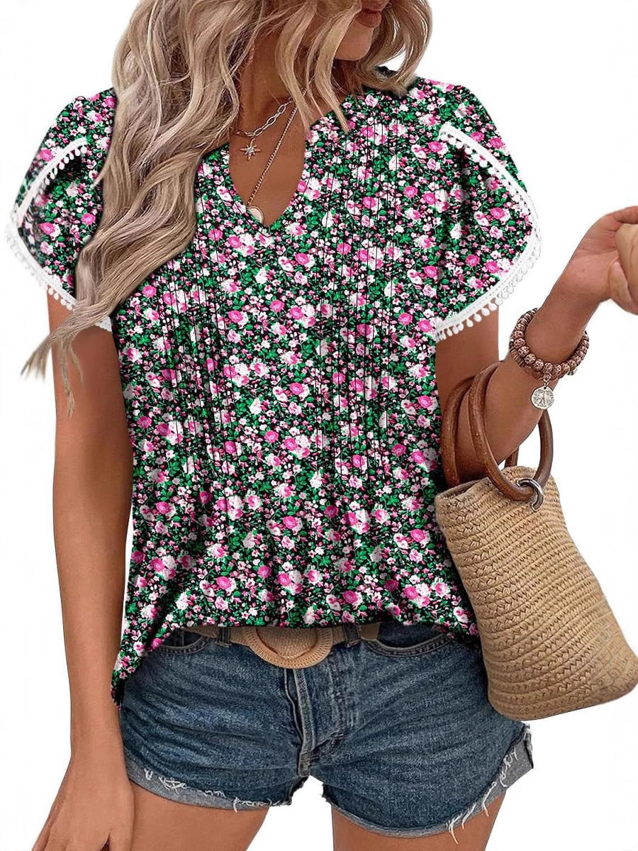 Blouse à imprimé floral et manches à volants par berg-feldt