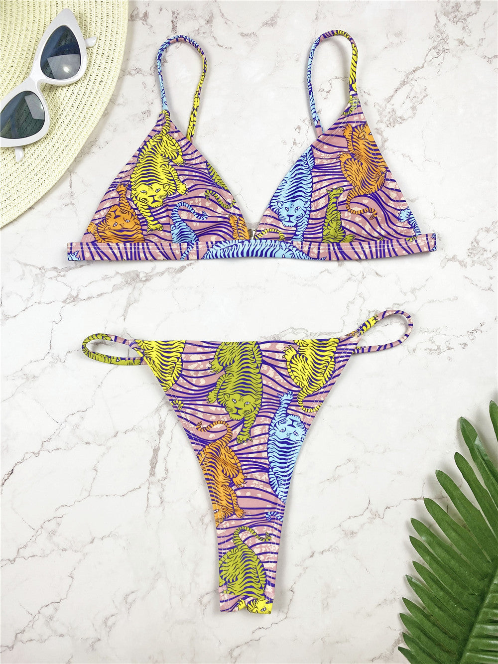Ensemble de bikini Berg-Feldt pour femme : haut triangle et tanga réglable