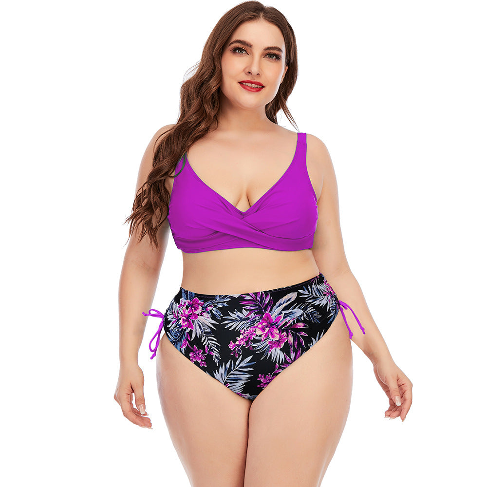 Haut de bikini Berg-Feldt pour femme : Encolure cache-cœur froncée et taille haute
