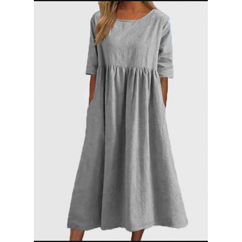 Robe en coton et lin par Fudus : Ample, longue, unie